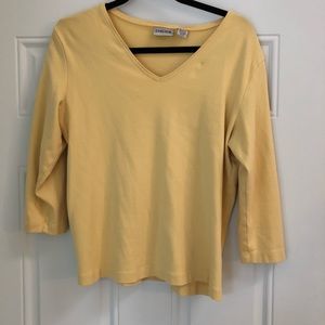 Chico’s Yellow Quarter Sleeve Tee